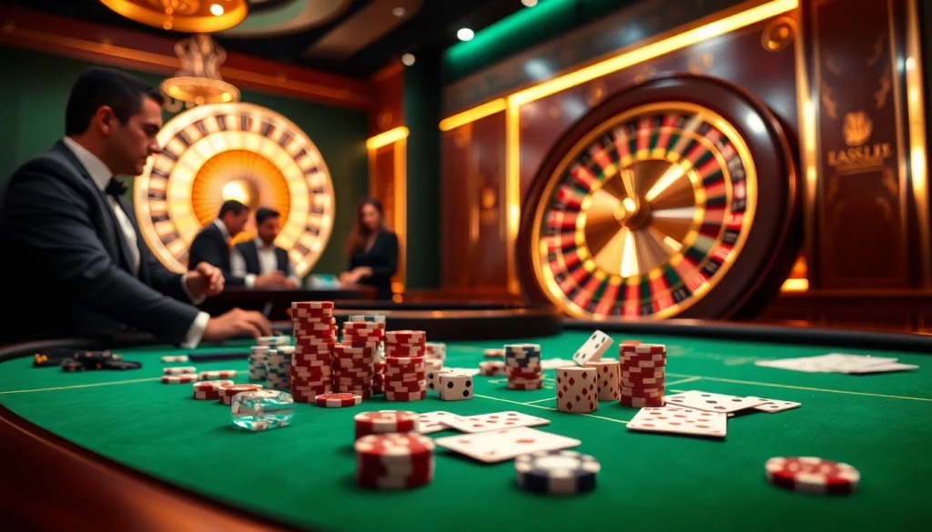Engaging poker players at a casino table showcase Daftar Modal138 excitement and strategy.