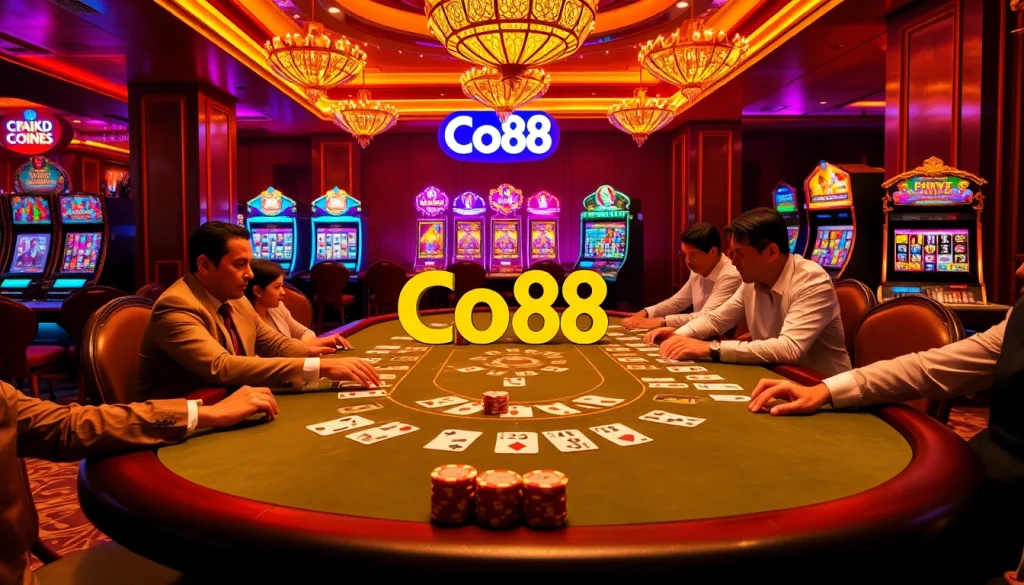 Experience the thrill at Co88 with a vibrant casino scene featuring poker and innovative gaming technology.