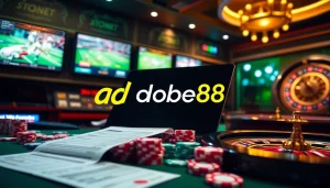 Experience thrilling betting action at the adobet88 sportbook, with colorful chips and a dynamic online interface.