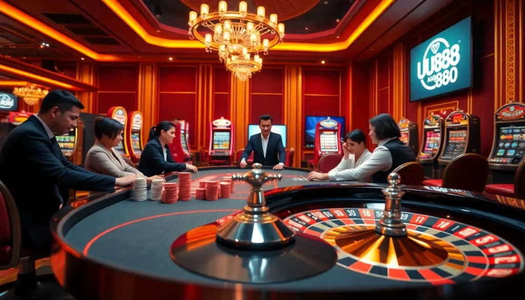 Experience the thrill of UU88 with exciting casino games and vibrant gambling visuals.
