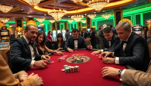 Experience the thrill of say88 with vibrant poker chips and intense gameplay in a luxurious casino.