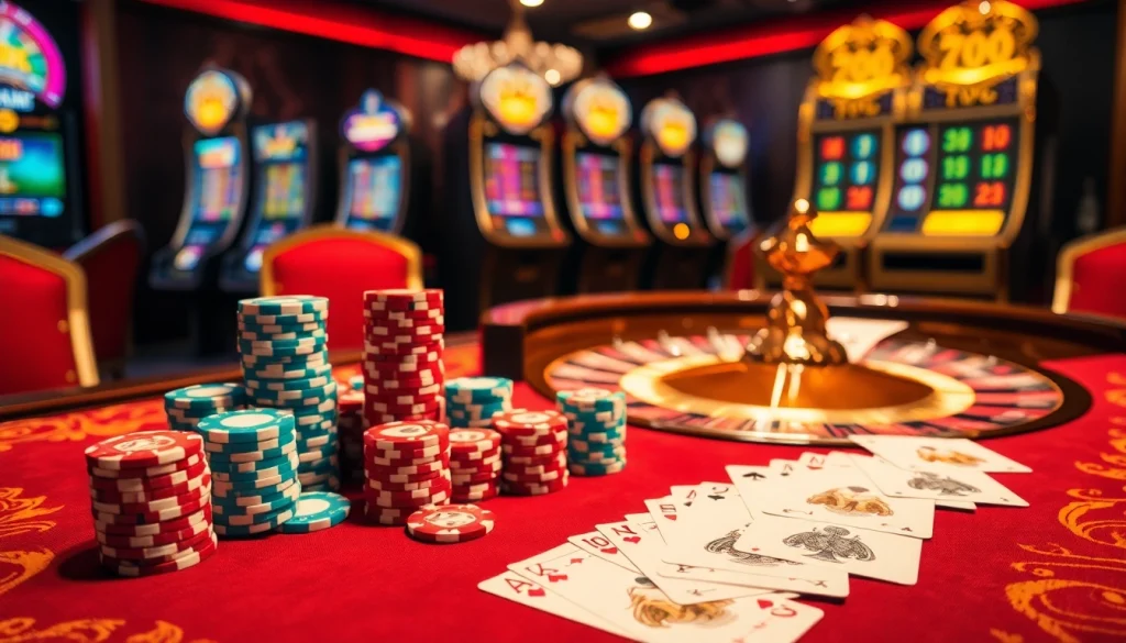 Engaging scene of high-stakes gambling at 789P casino with poker chips and cards.