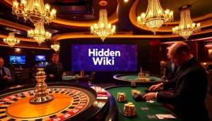 Gambling excitement at a luxurious casino showcasing hidden wiki connections.