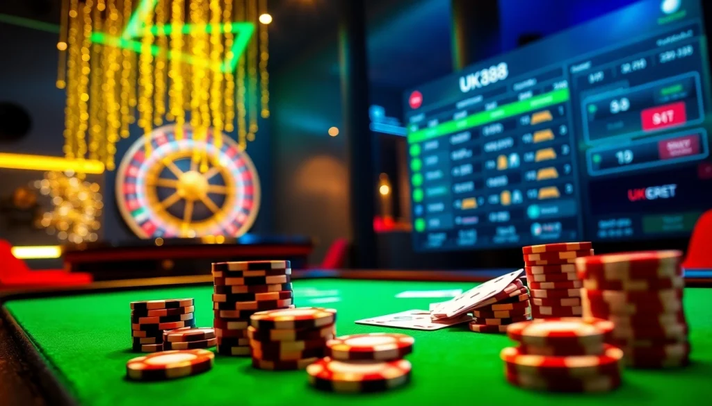 Engaging players at https://uk88.za.com/ while placing bets on a lively casino table.