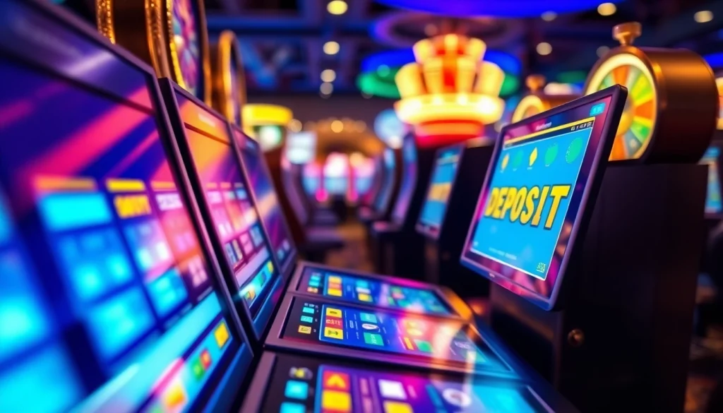 Slot deposit 1k dengan antarmuka deposit interaktif di kasino, menarik perhatian pemain.