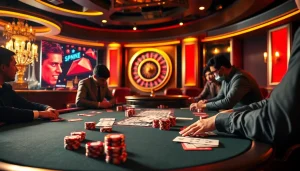 Engage with the hidden wiki official at a luxurious casino poker table filled with colorful chips and cards.