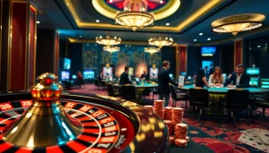 Mengundang pemain dalam suasana kasino mewah yang menampilkan Datukwin Alternatif melalui kegembiraan permainan poker dan rolet.