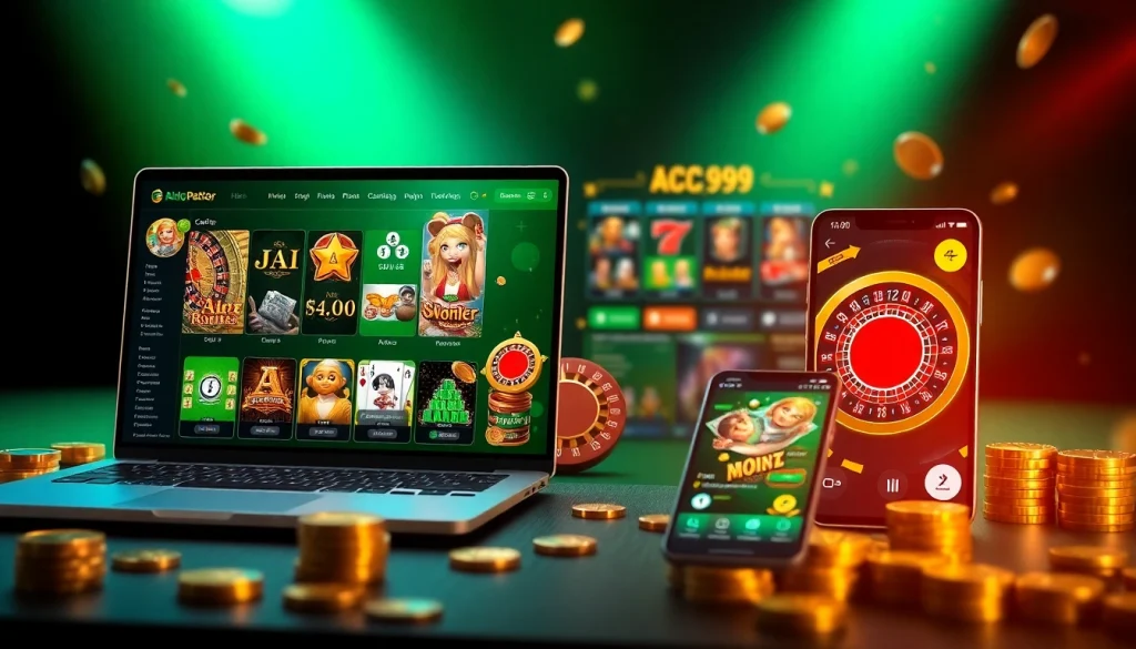 Interactive interface of ABC999 showcasing diverse online betting games with secure encryption.