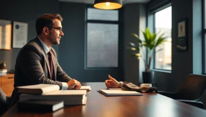 Best Criminal Lawyer near Phoenix, AZ consulting a client in a professional office setting