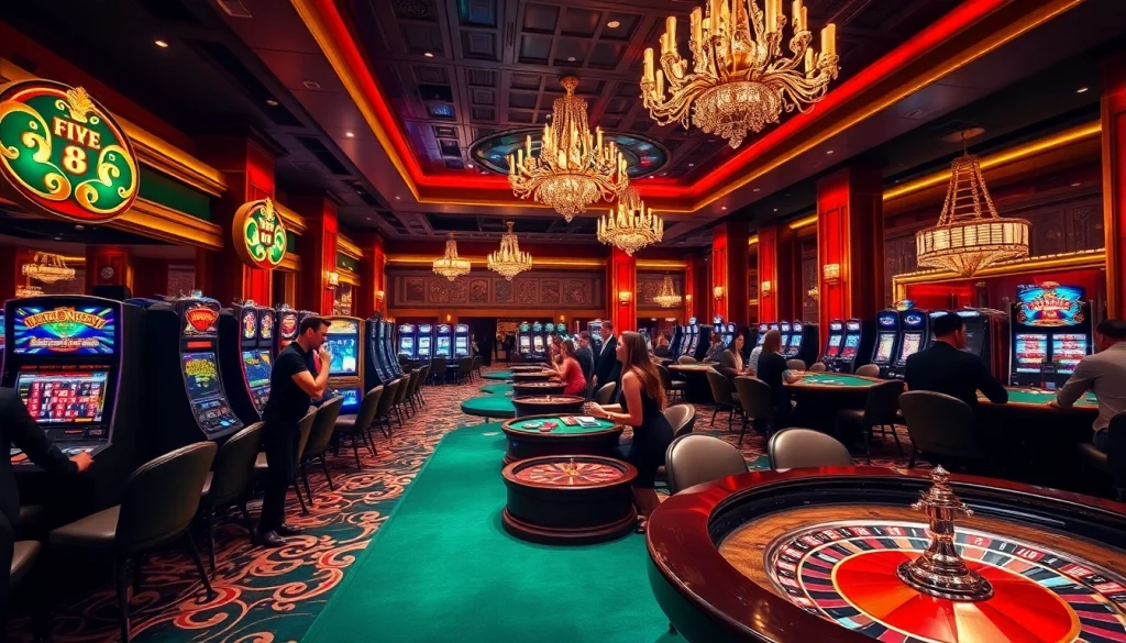 Engage in high-stakes play at FIVE 88's vibrant casino scene filled with exciting gaming activities.