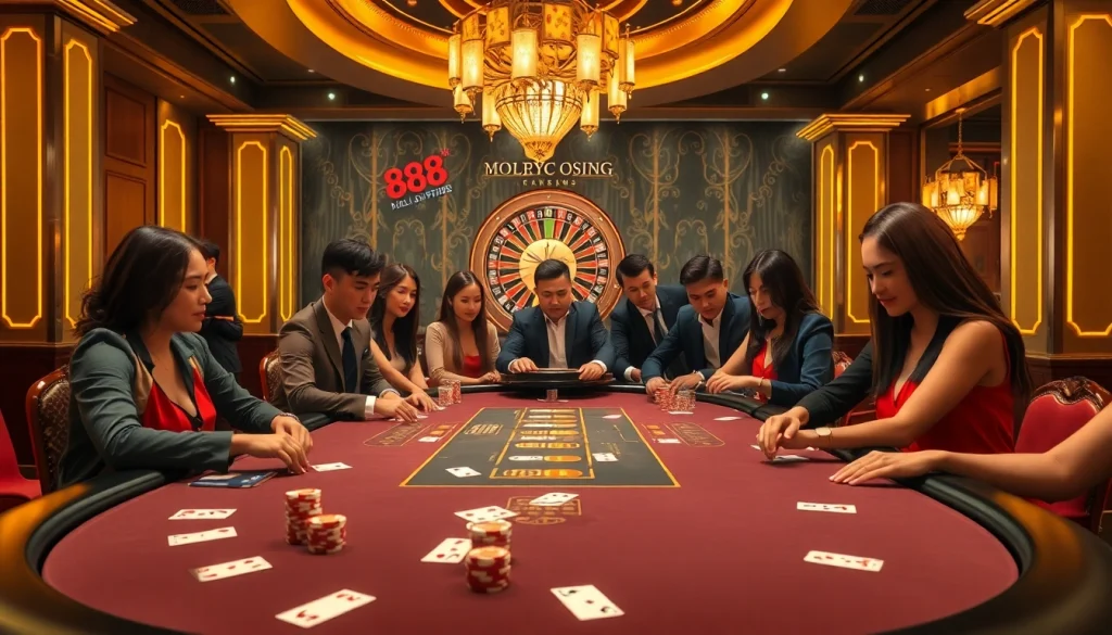 Engaging in thrilling games at a professional casino showcasing Giấy Phép hoạt động 888new for secure play.