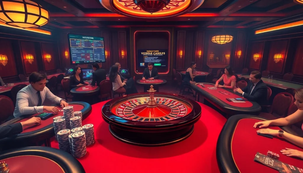 Engaged players analyzing strategies at a luxurious casino, exploring hidden wiki official resources for better odds.