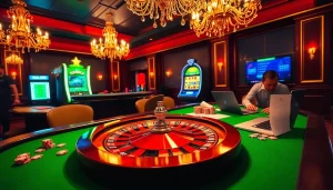 The hidden wiki illuminates a vibrant casino scene with roulette and poker action.