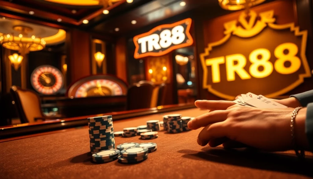 Experience the thrill of TR88 with high-stakes poker and vibrant casino atmosphere.