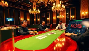 Experience the thrill of high-stakes poker at j88 with vibrant casino elements and dynamic gameplay.