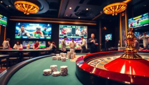 Socolive enhances your betting experience with live football scores in a vibrant casino setting.