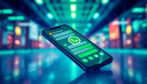 Interactive GB WhatsApp interface on a modern smartphone displaying vibrant features and customization options.