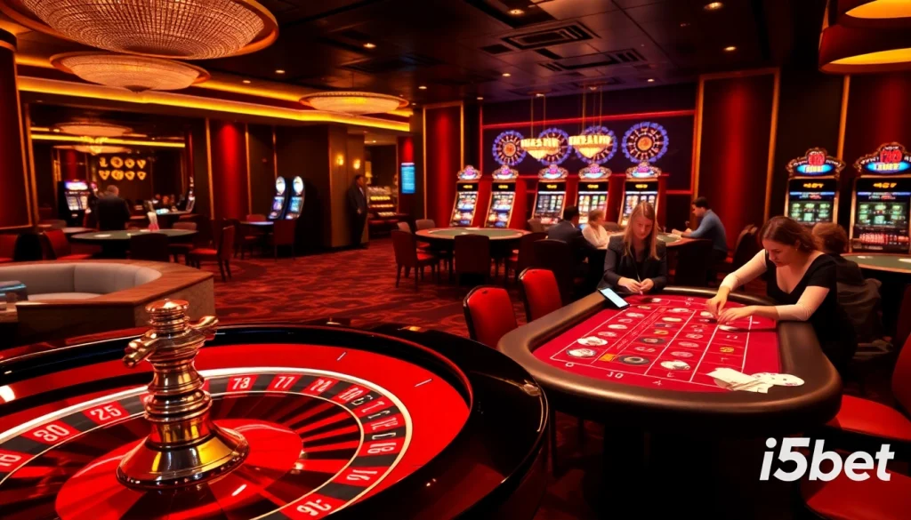 i5bet gaming experience with roulette spins and engaged players at the casino tables