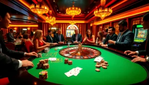Engage with BDJL at exciting casino tables filled with vibrant poker chips and roulette.