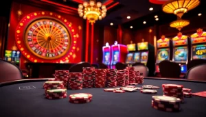 Experience the thrill of BDTK666 with vibrant poker chips and a glamorous casino atmosphere.