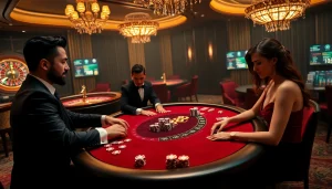 Witness thrilling xx88 poker action at a luxurious casino with intense gameplay and vibrant chips.