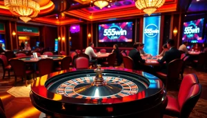 Experience the thrill of gaming at 555win com with a vibrant casino atmosphere and engaged players.