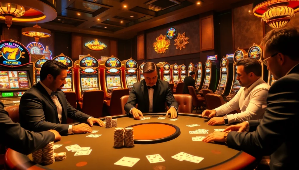 Experience high-stakes thrills at 79 king's luxurious poker scene with vibrant casino elements.