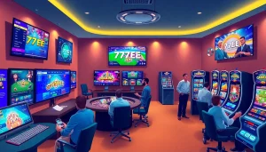 Dynamic gaming scene featuring 77EE's diverse betting options and engaging user experience.