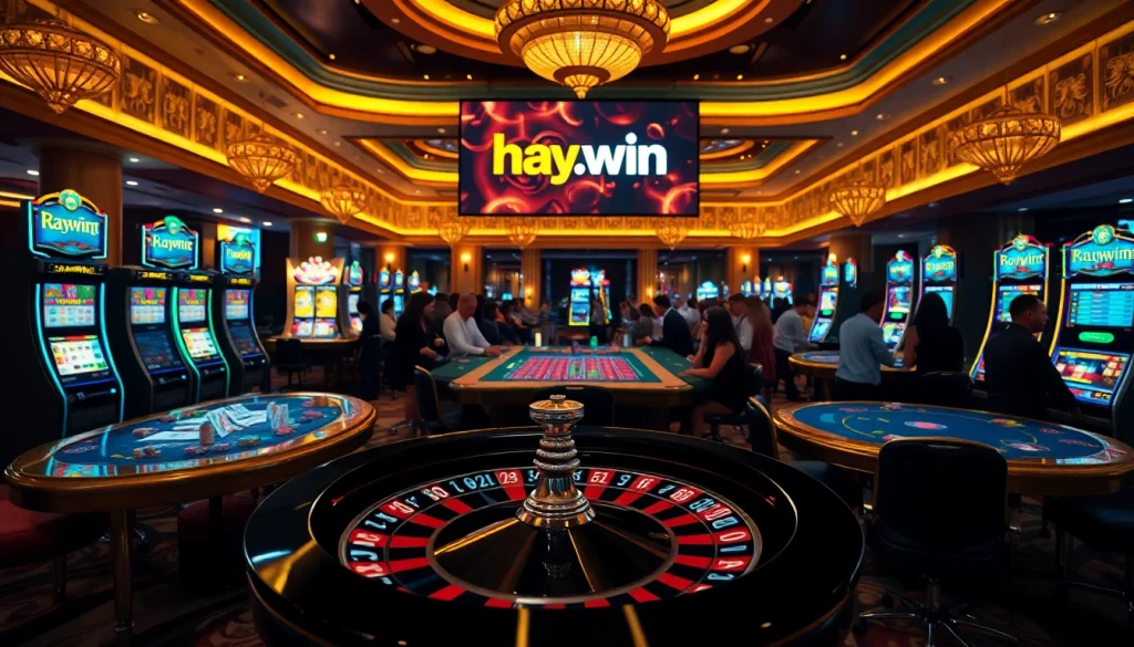 Experience the thrill of winning at hay.win with vibrant casino games, roulette, and dynamic digital displays.