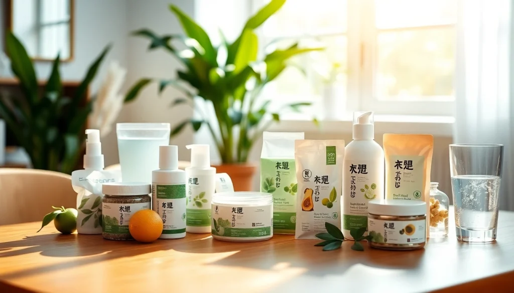 木製テーブルの上に様々なサプリメントを並べたエクオールサプリ ランキング