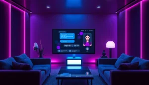 Engaging NSFW AI image generation setup showcasing an immersive chat interface in a modern workspace.