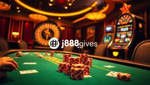 Players enjoying high-stakes poker at j88.gives in a luxurious casino environment.