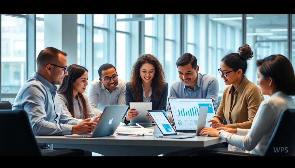 在现代协作工作空间中使用 WPS Office 软件的专业人士。