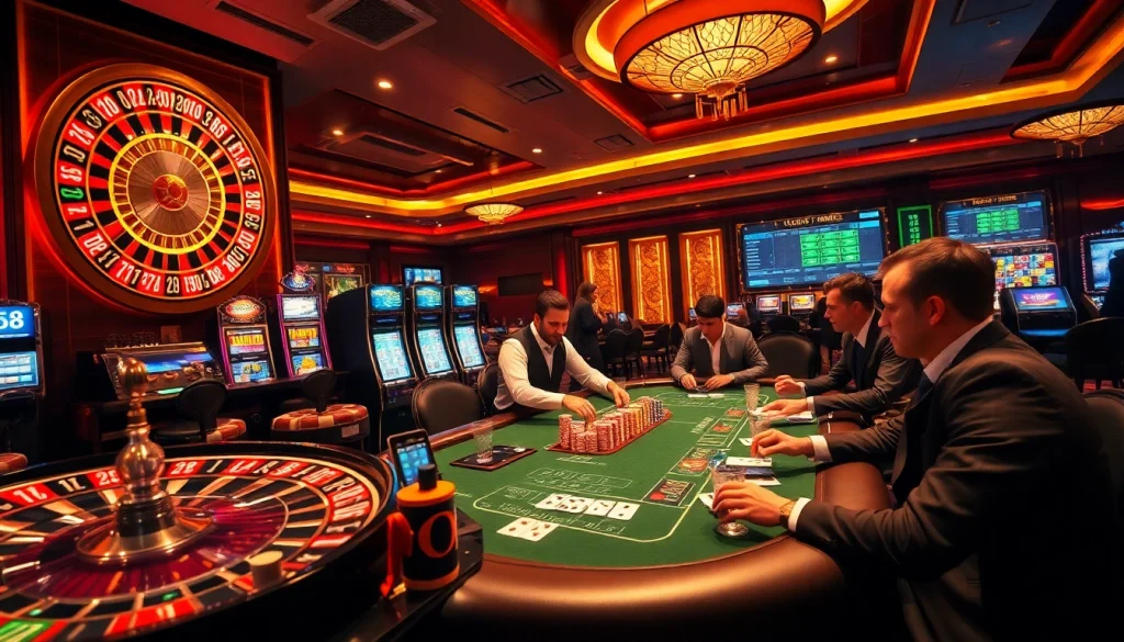 Experience the thrill of DA88 betting with vibrant casino tables and professional players in action.