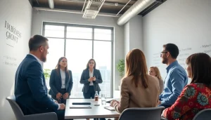 Engaging clients with a business coach near me in a collaborative office space.