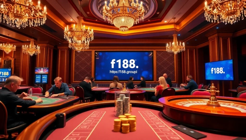 Experience the thrill of winning at F168 Casino with engaging gaming action and vibrant décor.