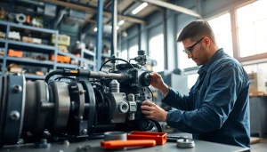 Performing hydraulic system maintenance to ensure optimal performance and safety.