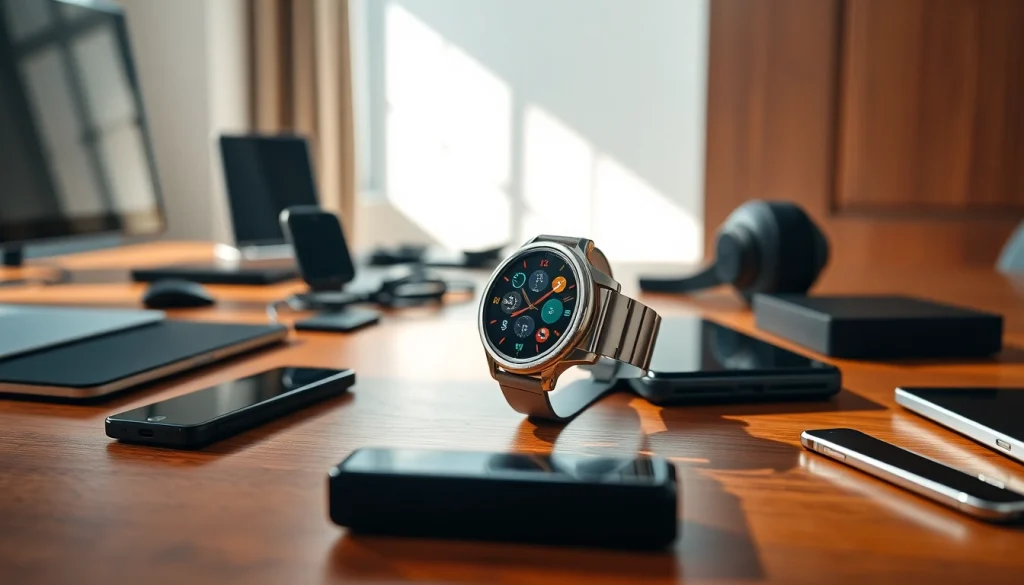 Showcasing the Finesse Smart Watch with advanced features and elegant design on a stylish desk.