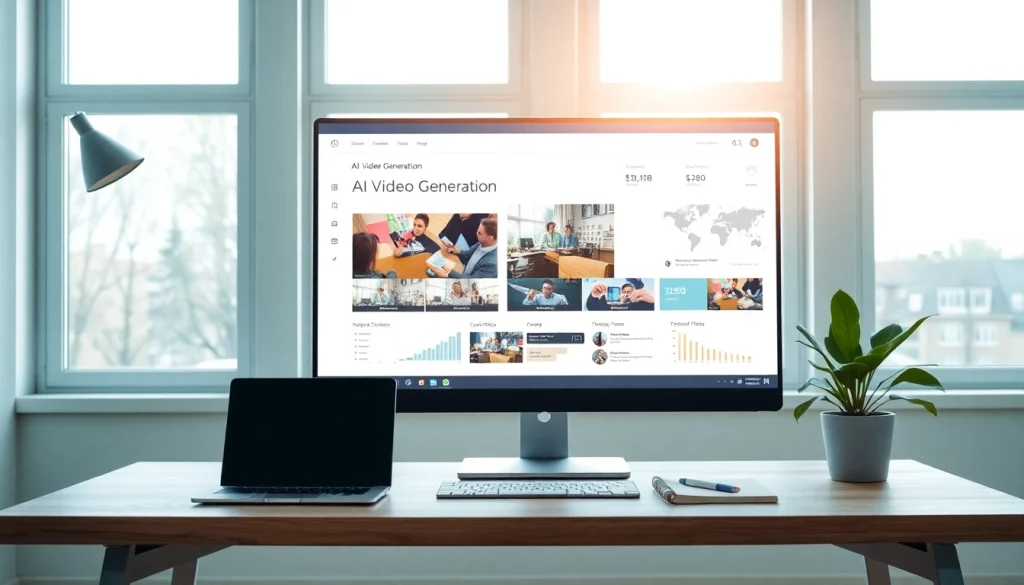 Video to prompt technology in a modern workspace showcasing video analysis and AI prompt generation.