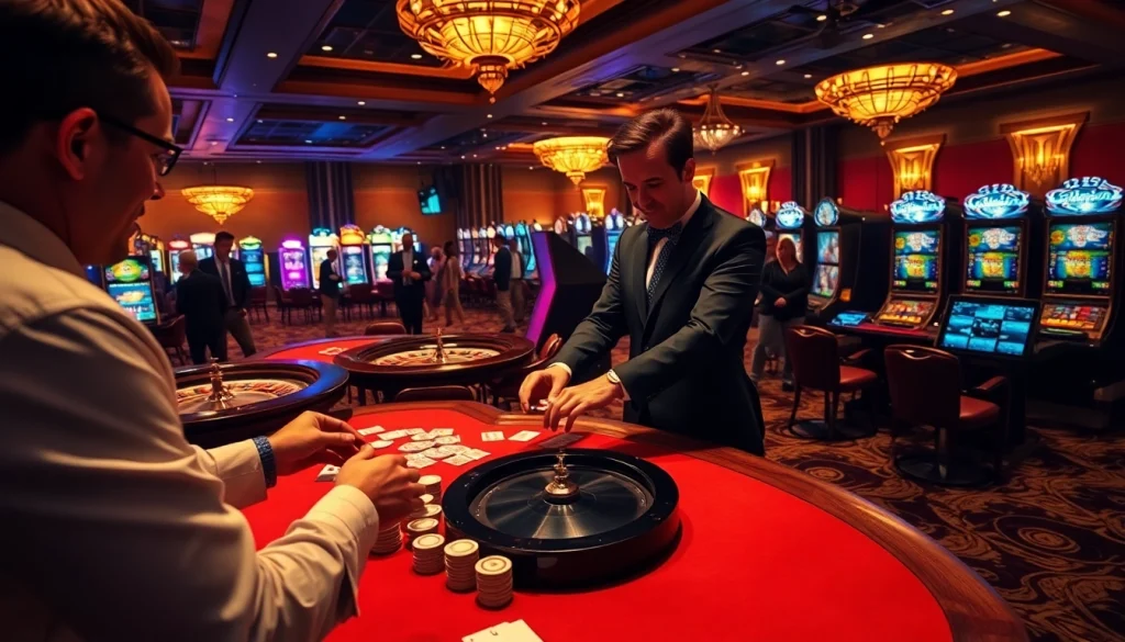 Rasakan sensasi bermain game di jmacdonaldphoto.com dengan adegan lantai kasino yang berwarna-warni.