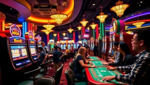 Menangkan peluang hoki77 di kasino yang ramai dengan permainan slot dan meja kartu.