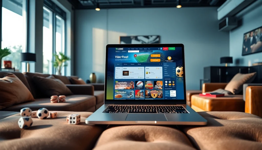 Browse betting options on the user-friendly website https://nhacaiuytin.tokyo/ in a modern gaming lounge.