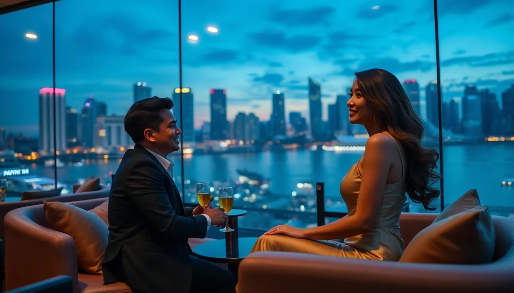 Singapore escort service in an upscale lounge, showcasing elegance and intimacy.