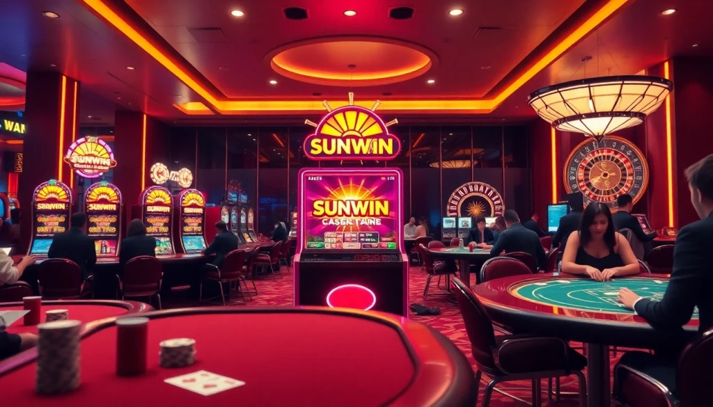 Experience the thrill of the sunwin slot machine on a vibrant casino gaming floor.