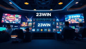 Experience the excitement of 23WIN, the premier online casino, with a modern interface showcasing diverse gaming options.